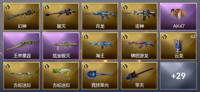 穿越火线（CF）1王者武器 1炫金武器 35V武器 3V角色 11皮肤 不可排位 传奇