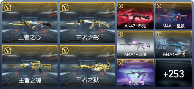 穿越火线：枪战王者V3 29王者武器 262英雄武器 13英雄角色 835万化 枪王