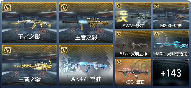 穿越火线：枪战王者V8 17王者武器 191英雄武器 374万化 枪皇SSS