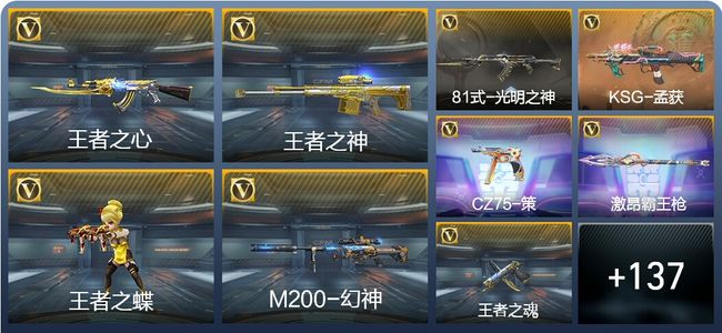 穿越火线：枪战王者6王者武器 148英雄武器 1英雄角色 221万化 枪王