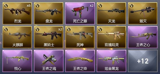 穿越火线（CF）4王者武器 1炫金武器 25V武器 3皮肤 可排位 新锐