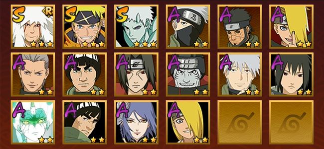 火影忍者V1 3S忍 13A忍 56忍 426S碎片 13通灵 200W战力 前1000名 上忍