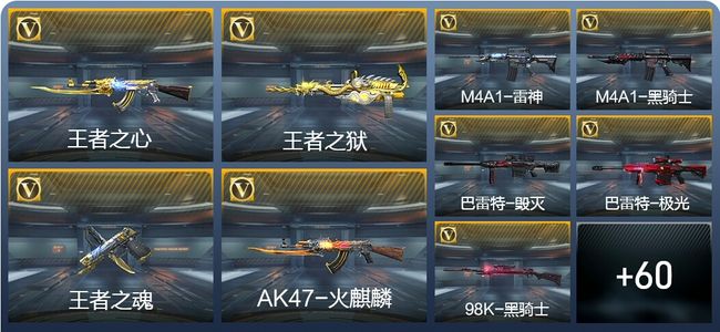 穿越火线：枪战王者V1 4王者武器 81英雄武器 1英雄角色 123万化 大师SS