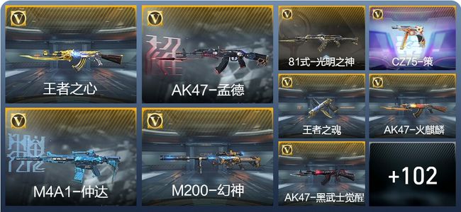 穿越火线：枪战王者V6 8王者武器 140英雄武器 4英雄角色 189万化 枪圣