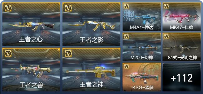 穿越火线：枪战王者V3 8王者武器 177英雄武器 1英雄角色 246万化 枪皇SSS