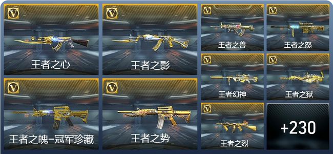 穿越火线：枪战王者V9 57王者武器 340英雄武器 8英雄角色 347万化 枪皇SS