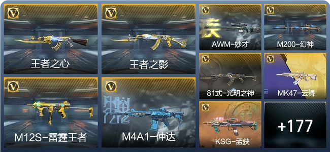 穿越火线:枪战王者V7 8王者武器 237英雄武器 3英雄角色 375万化 枪王SSS