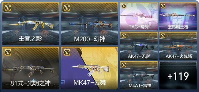 穿越火线：枪战王者V2 2王者武器 167英雄武器 1英雄角色 208万化 专家S