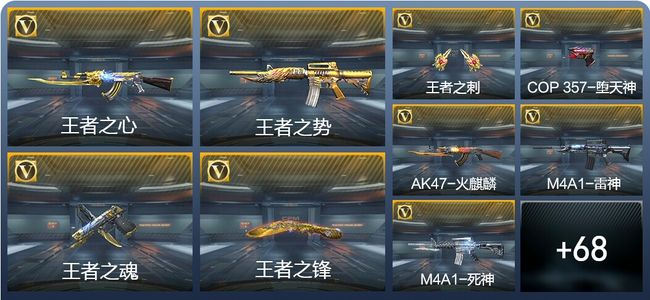 穿越火线：枪战王者V6 15王者武器 106英雄武器 1英雄角色 161万化 大师S