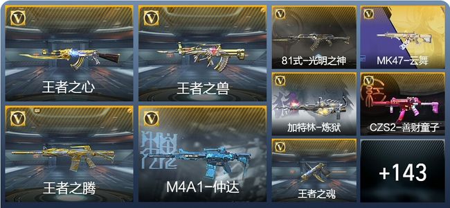 穿越火线：枪战王者V6 9王者武器 219英雄武器 4英雄角色 265万化 大师