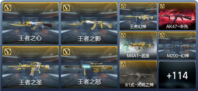 穿越火线：枪战王者V7 14王者武器 181英雄武器 1英雄角色 242万化 大师