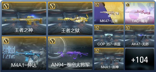 穿越火线：枪战王者V2 5王者武器 141英雄武器 1英雄角色 195万化 大师S