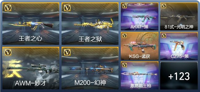 穿越火线：枪战王者V7 5王者武器 189英雄武器 1英雄角色 210万化 大师