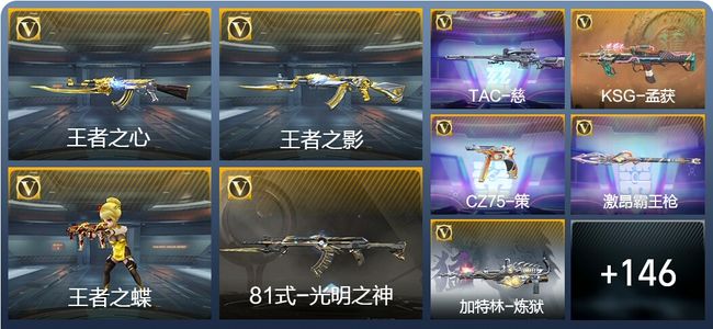 穿越火线：枪战王者V2 5王者武器 206英雄武器 2英雄角色 318万化 大师