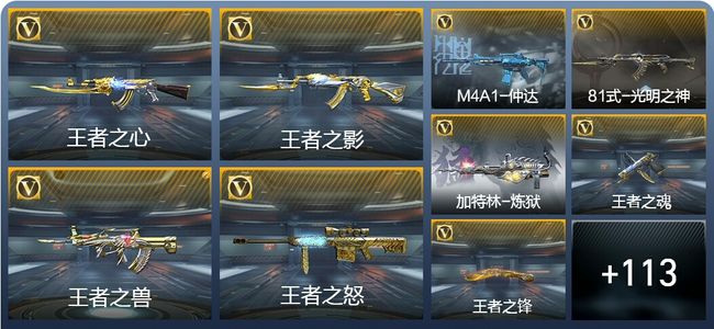 穿越火线：枪战王者V7 12王者武器 162英雄武器 2英雄角色 229万化 枪王