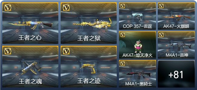 穿越火线：枪战王者V2 5王者武器 124英雄武器 1英雄角色 160万化 大师SS