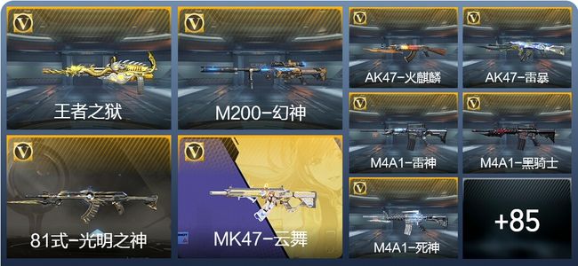 穿越火线：枪战王者V2 6王者武器 136英雄武器 156万化 枪王