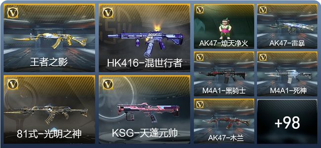 穿越火线：枪战王者V1 3王者武器 131英雄武器 1英雄角色 171万化 枪皇S