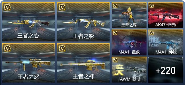 穿越火线：枪战王者V8 25王者武器 355英雄武器 9英雄角色 500万化 枪王S