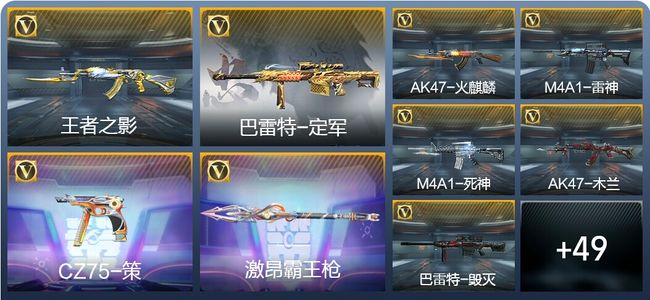 穿越火线：枪战王者V6 1王者武器 70英雄武器 3英雄角色 129万化 专家