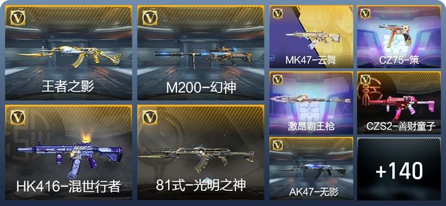 穿越火线：枪战王者V4 2王者武器 217英雄武器 3英雄角色 283万化 枪王SS