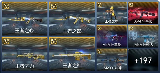 穿越火线：枪战王者V7 22王者武器 289英雄武器 5英雄角色 348万化 枪圣SSS