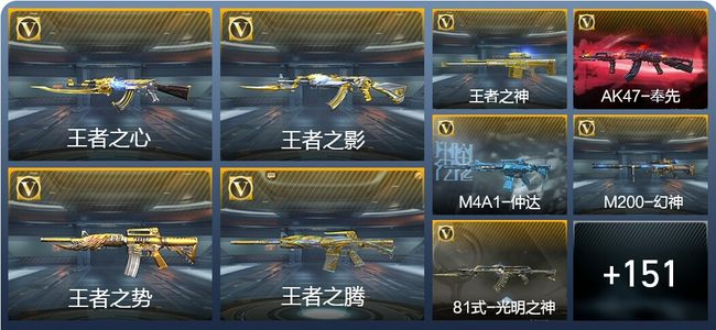 穿越火线：枪战王者V8 14王者武器 224英雄武器 4英雄角色 293万化 枪皇SSS