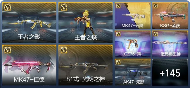 穿越火线：枪战王者V5 7王者武器 215英雄武器 3英雄角色 305万化 枪王SSS