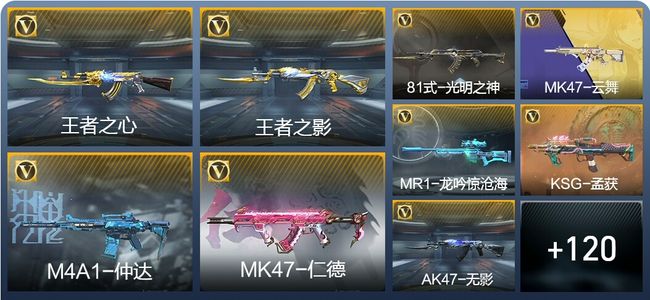 穿越火线：枪战王者V2 4王者武器 189英雄武器 1英雄角色 198万化 枪皇SSS