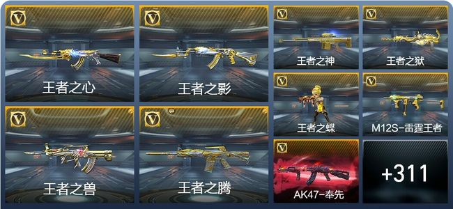 穿越火线：枪战王者V8 44王者武器 457英雄武器 6英雄角色 746万化 枪圣SSS