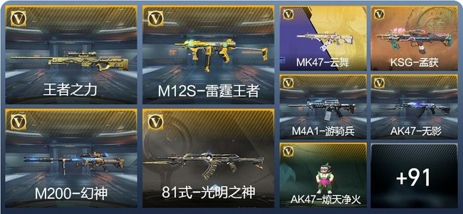 穿越火线：枪战王者V5 10王者武器 130英雄武器 1英雄角色 158万化 大师