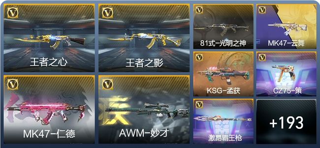 穿越火线：枪战王者V6 7王者武器 295英雄武器 5英雄角色 345万化 专家S