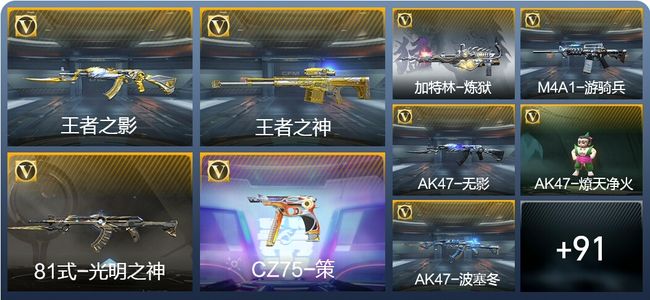 穿越火线：枪战王者V5 3王者武器 127英雄武器 2英雄角色 209万化 专家S