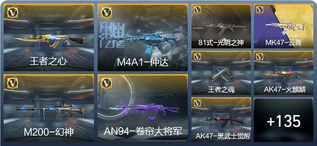 穿越火线：枪战王者V4 7王者武器 200英雄武器 2英雄角色 114万化 专家