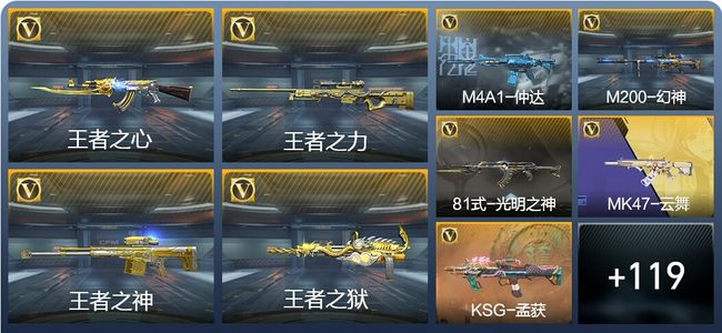 穿越火线：枪战王者V6 8王者武器 172英雄武器 4英雄角色 277万化 大师