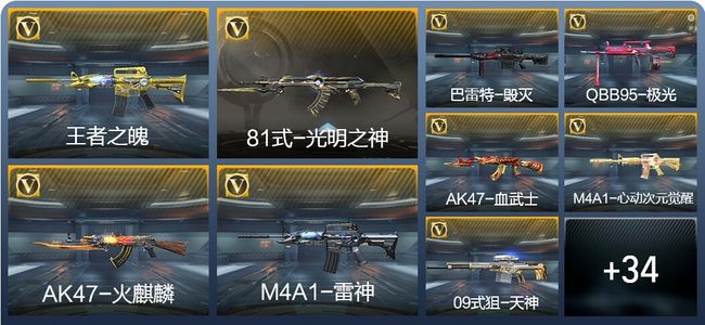 穿越火线：枪战王者V2 3王者武器 45英雄武器 1英雄角色 89万化 精英