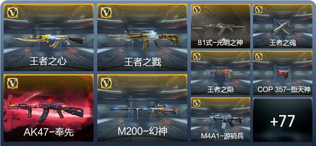 穿越火线：枪战王者V6 18王者武器 130英雄武器 2英雄角色 207万化 大师