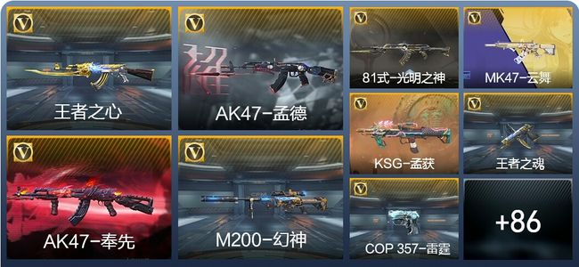 穿越火线：枪战王者V5 3王者武器 115英雄武器 1英雄角色 143万化 专家