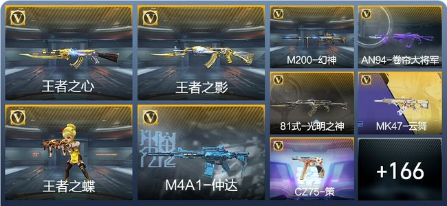 穿越火线：枪战王者V2 6王者武器 243英雄武器 4英雄角色 309万化 枪皇SSS