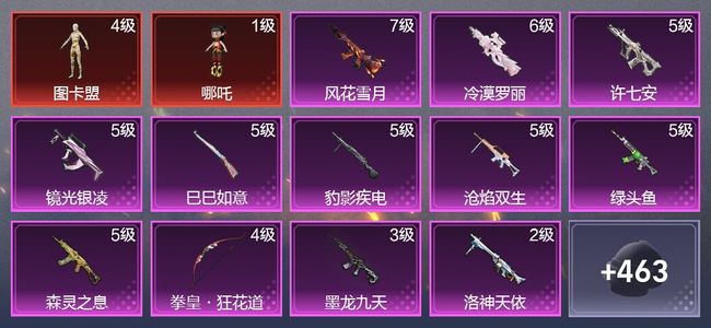 和平精英2载具 14升级枪 8粉装 11尾迹 282枪皮 183套装 92329热力 16印记 星钻