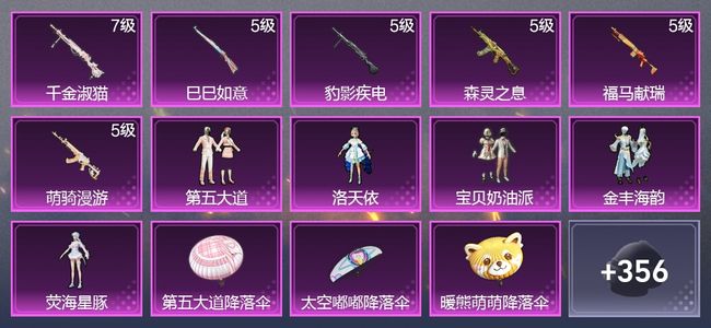 和平精英6升级枪 5粉装 205枪皮 177套装 6,5685热力 8印记 星钻