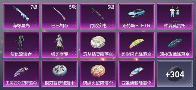 和平精英1载具 3升级枪 3粉装 1尾迹 177枪皮 149套装 5,5475热力 12印记 黄金