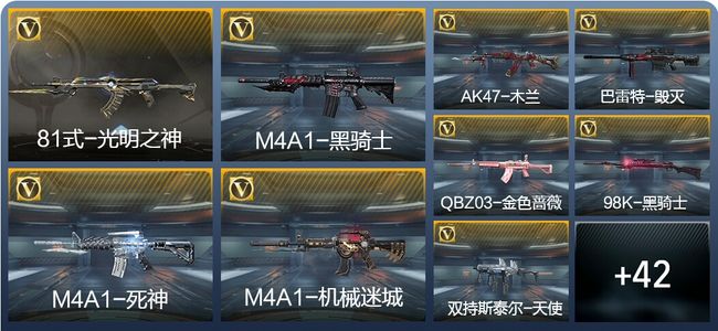 穿越火线：枪战王者4王者武器 57英雄武器 74万化 新锐