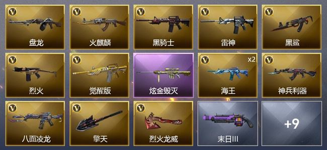 穿越火线（CF）1炫金武器 16V武器 1V角色 4皮肤 可排位 新锐