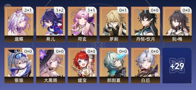 崩坏：星穹铁道48黄 29角色黄 19光锥黄 19五星角色 10五星光锥 70级 女主