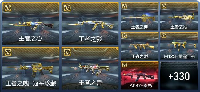 穿越火线：枪战王者28王者武器 340英雄武器 8英雄角色 588万化 枪皇SS