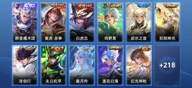 王者荣耀V6 10传说 54史诗 233皮肤 121英雄 传奇王者