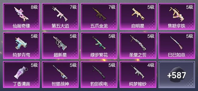 和平精英【苹果版】9载具 21升级枪 22粉装 4飞行器 332枪皮 249套装 130432热力 22印记 星钻