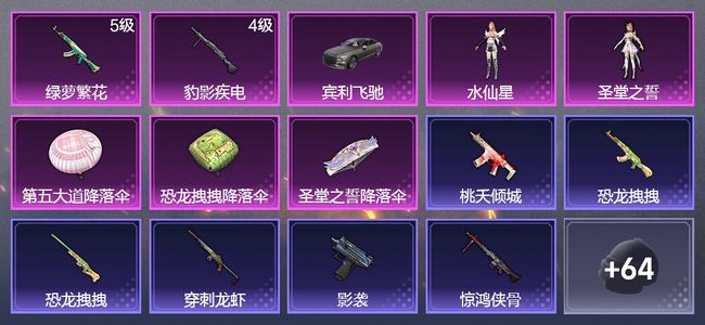 和平精英1载具 2升级枪 2粉装 42枪皮 35套装 13090热力 1印记 星钻