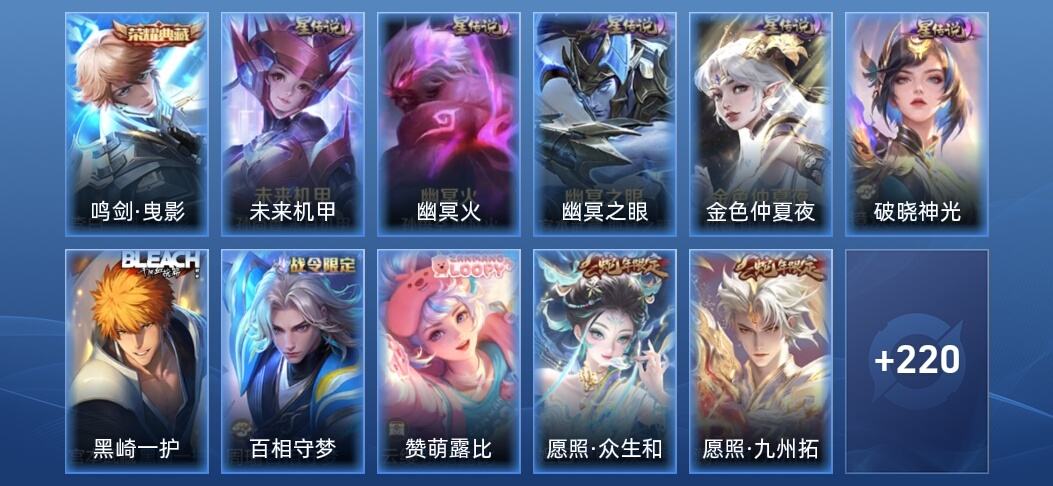 王者荣耀V7 1典藏 5星传说 18传说 71史诗 226皮肤 最强王者